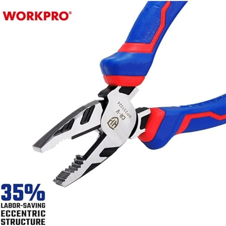 WORKPRO Kombi-CrV-Zange, 180 mm, ergonomischer Griff, Chrom-Vanadium – Bild 5