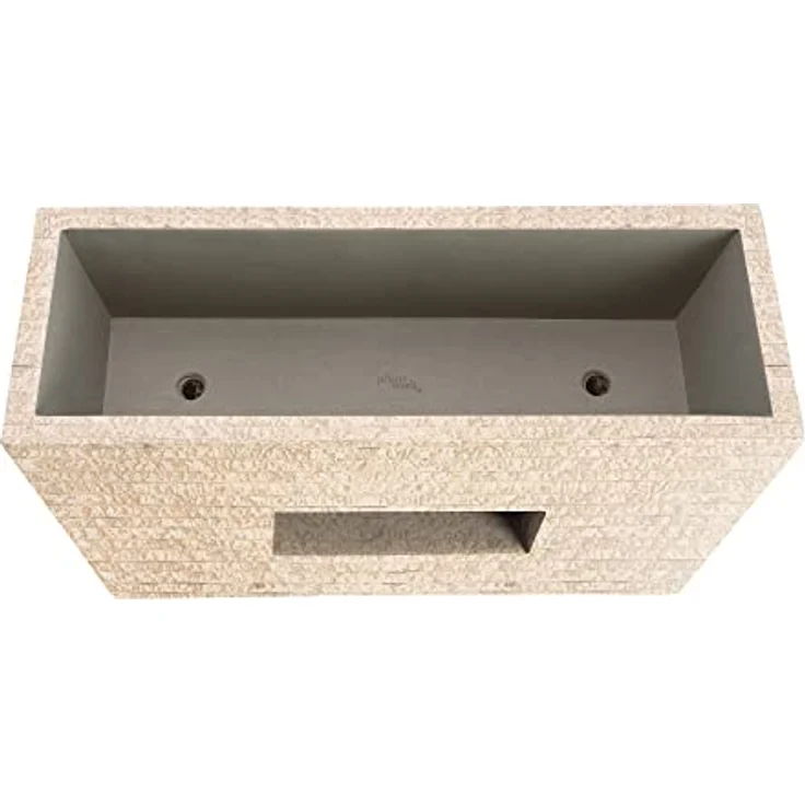 Pflanzwerk® VISTA Premium Pflanzkübel, rechteckiger Blumenkübel aus handgefertigtem Fiberglas mit Lotus-Effekt, frostbeständig, 20-25 Liter Fassungsvermögen – Bild 3