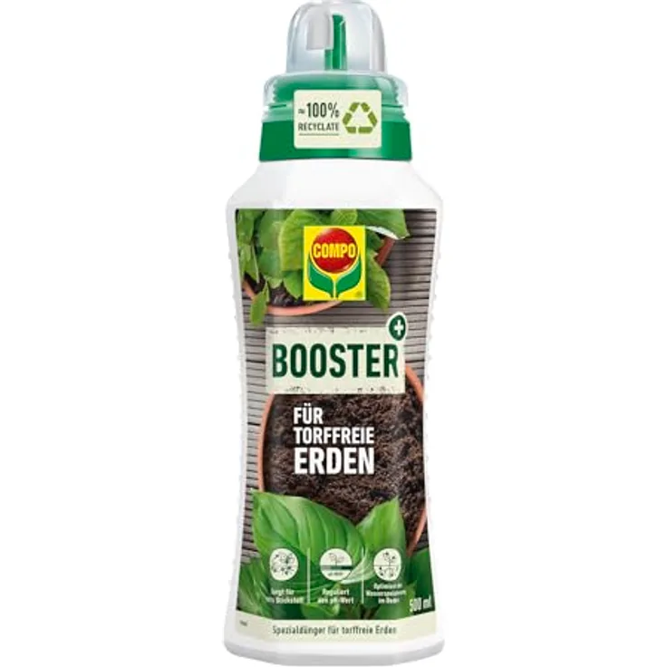 Compo Booster für torffreie Erden, Spezialdünger mit optimiertem Nährstoffverhältnis, 500 ml