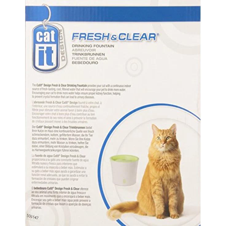 Catit Design Fresh & Clear TrinkbrunnenLiter Komplettset: USB-Brunnen Filter Ersatzpumpe (3 l), Futternapf – Bild 6
