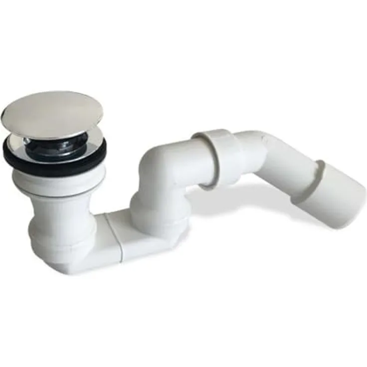 Villeroy & Boch V&B Ventil Push-to-open, Badewannen-Zubehör ohne Überlauffunktion, verchromt (27 cm, 14 cm)
