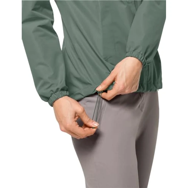 Jack Wolfskin Stormy Point, Damen Wetterschutzjacke, wasserdicht und atmungsaktiv, Grün, Größe L – Bild 4
