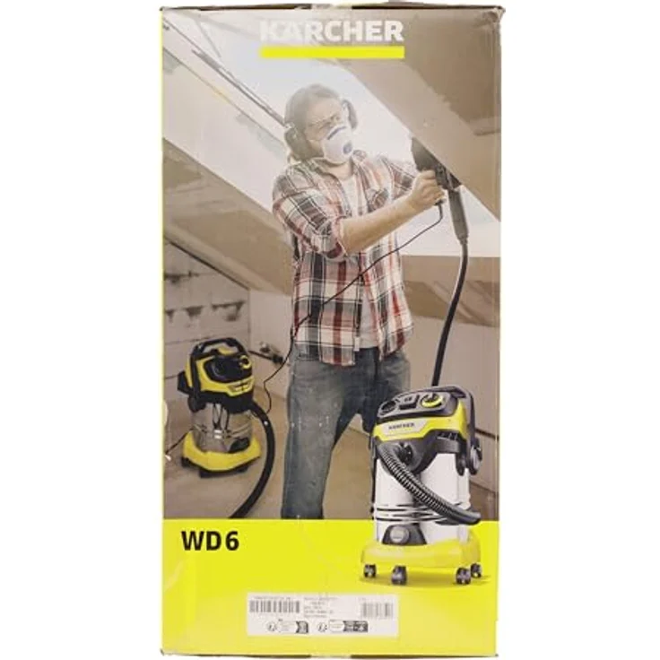 Kärcher Wet/Dry Vacuum WD 6 P S V-30/6/22/T, PS V-30/8/35/T Nass-/Trockensauger-30 L Edelstahltank-1300W (tragbare Steckdose und Blasfunktion), Standard, 1300 W, 30 liters, Nass- und Trockensauger – Bild 4