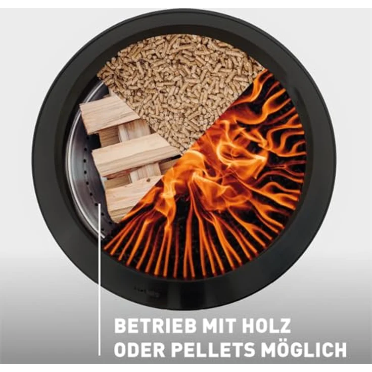 höfats Moon 45 All Black, Feuerschale mit hohem Fuß, raucharmem Feuerkorb, Holzvergaser-Technologie, ⌀ 45 cm, emailliert – Bild 4