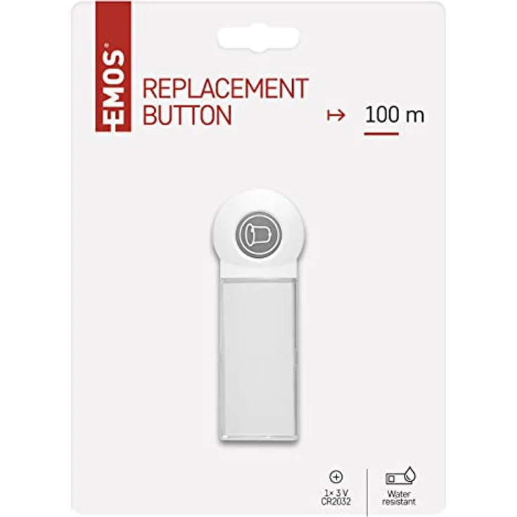 EMOS P5723T wasserdichte Ersatz-Klingeltaste, Zusatztaster in Weiß, max. Reichweite 100 Meter, batteriebetrieben, Self-Learning Funktion, IP44, 3 V – Bild 4
