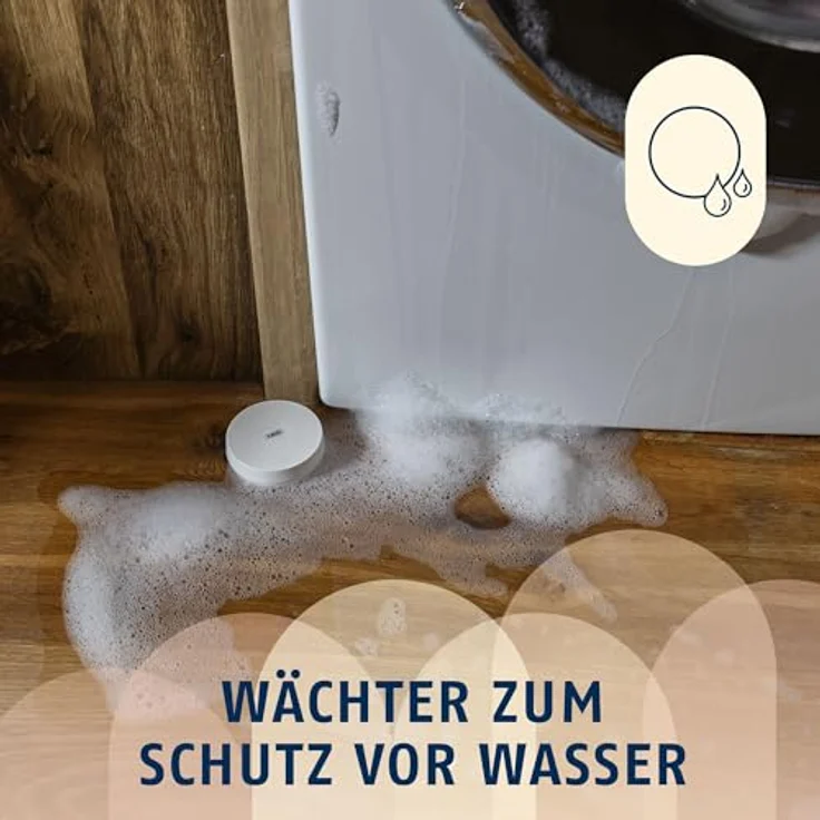 ABUS Wassermelder für Smartvest Pro, Funk-Wasseralarm zum Schutz vor Wasserschäden, für Küche, Bad, Waschküche, Technikraum und Keller, weiß – Bild 2