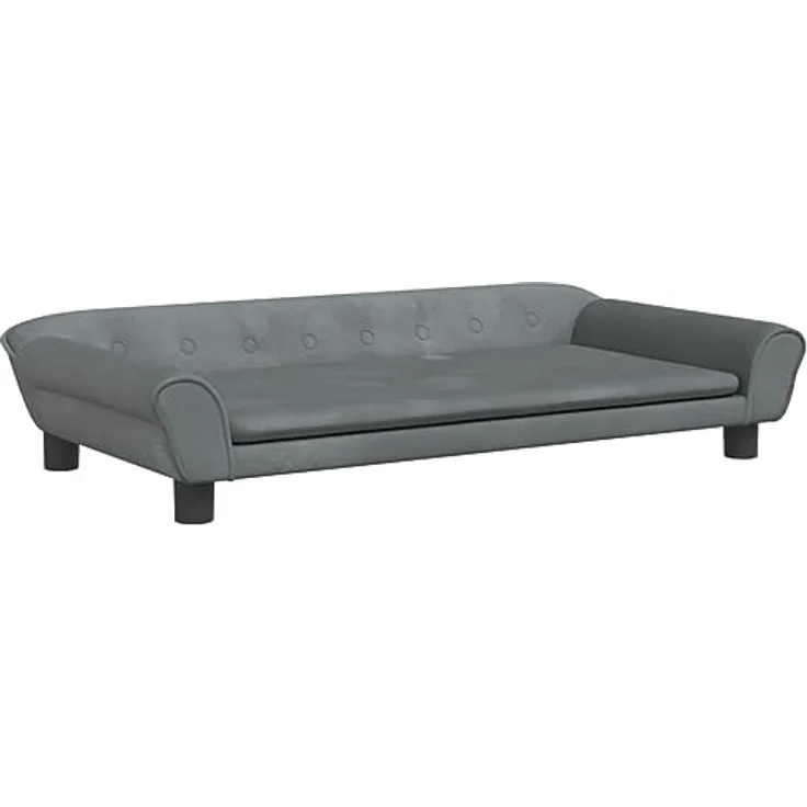 vidaXL Hundebett Dunkelgrau 100x50x21 cm Samt – Bild 1