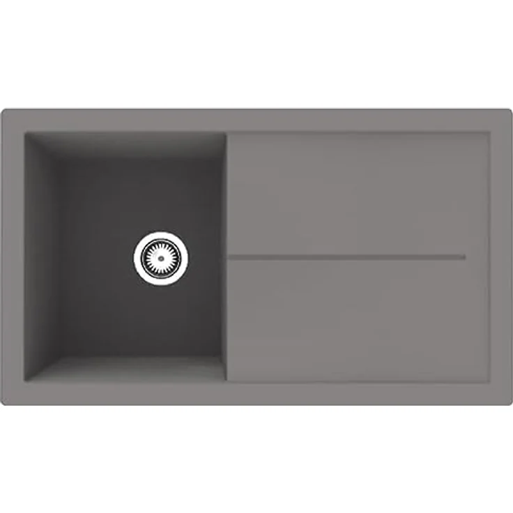 Einbauspüle Küchenspüle Spüle Granit Mineralite 86 x 50 cm Grau Respekta – Bild 1