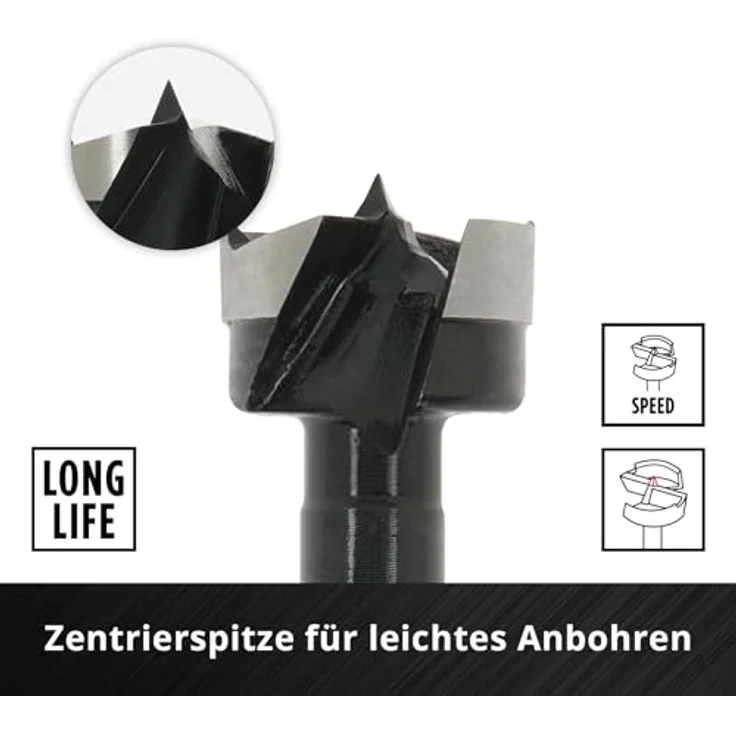 kwb Forstnerbohrer, Ø 16 mm, geschmiedeter Bohrkopf, ausrissfreie Bohrlöcher, Zentrierspitze, Akkuschrauber & Bohrmaschinen (für Holz) – Bild 3