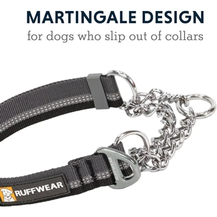 RUFFWEAR Chain Reaction Hundehalsband, verstellbar, kein Ziehen, Hundehalsband und Hundetrainingshalsband, Aluminium-D-Ring & begrenzter Schnur, reflektierendes Hundehalsband Grey 20"-26" – Bild 3