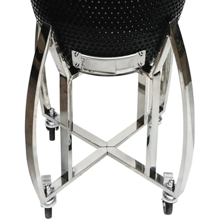 Monster Shop Kamado Grill - 46cm, eiförmiger Holzkohlegrill mit Edelstahl-Grillrost und integrierten Thermometer – Bild 9