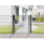 deutsche zauntechnik Drehflügeltor 'Vario light Michl', anthrazitgrau, Maße 96 x 83 cm, inklusive Pfosten und Montagematerial, Korrosionsschutz durch Feuerverzinkung