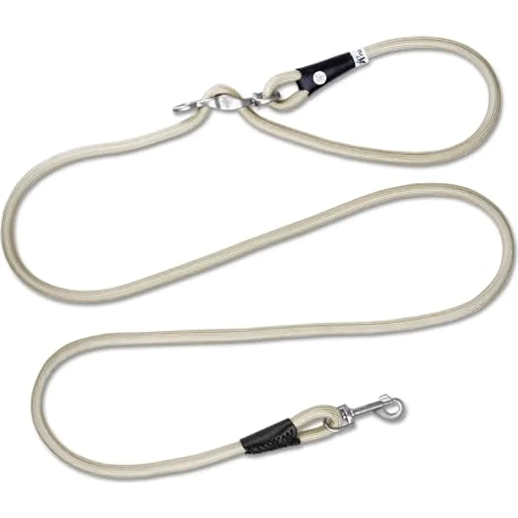 Curli Vario Comfort Leash, stufenlos einstellbare Hundeleine mit VARIO-LOCK-Buckle, 2m, Shock-absorbing, Light-Tan, Größe L – Bild 1