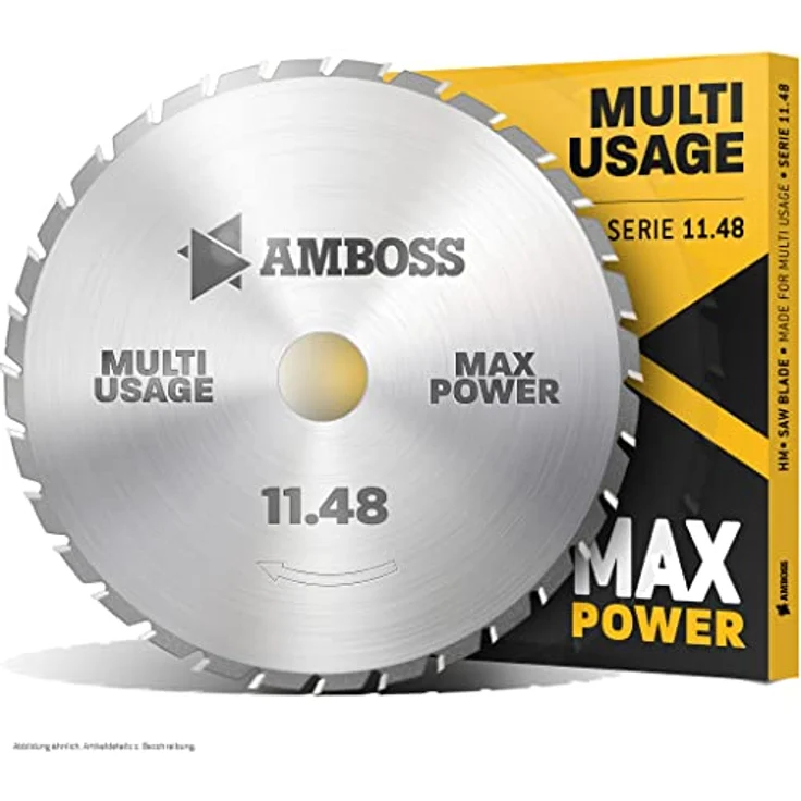 Universal Kreissägeblatt - AMBOSS Werkzeuge - 160 x 20/16 mm (42 Zähne) - Hochwertige Multifunktions-Kreissägeblätter aus Hartmetall - Zum Sägen von Holz, Metall & Kunststoff… – Bild 1