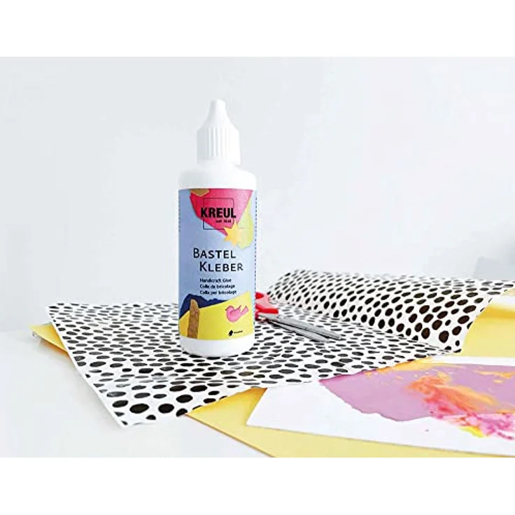 Kreul Bastelkleber 80 ml, transparenter Kleber auf Wasserbasis für Papier, Pappe, Textilien und mehr – Bild 3