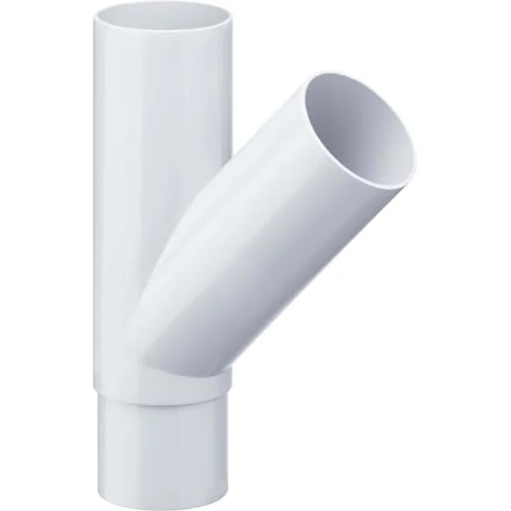 INEFA Abzweiger Fallrohr 45 Grad, PVC DN75/50 Weiß, witterungsbeständig, einfache Montage, Made in Germany – Bild 1