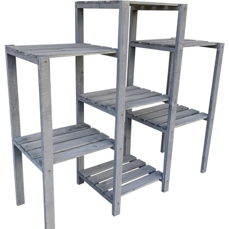 Mucola - Blumentreppe Blumenregal Blumenpodest Pflanzregal Blumenhocker Standregal Grau