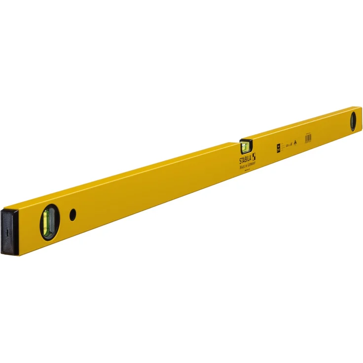 STABILA Wasserwaage Type 70-2, 120 cm, leichtes Alu-Profil, 1 Horizontal-Libelle, 2 Vertikal-Libellen, Made in Germany – Bild 1