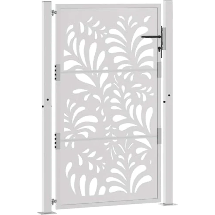 vidaXL Gartentor 105x155 cm Wetterfester Stahl Wellen-Design Metall Abschließ - Rostig – Bild 3