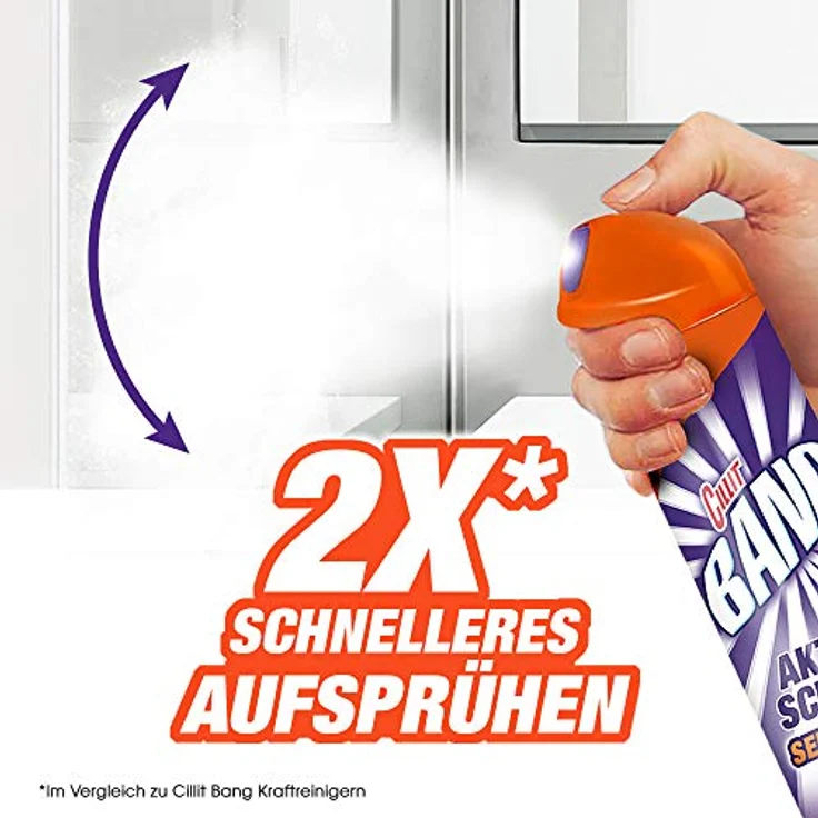 CILLIT BANG Aktivschaum Seifenreste & Glanz – Ultra effektiver Schaumreiniger für Dusche und Bad – Reinigung ohne Nachwischen – 3 x 600 ml – Bild 3