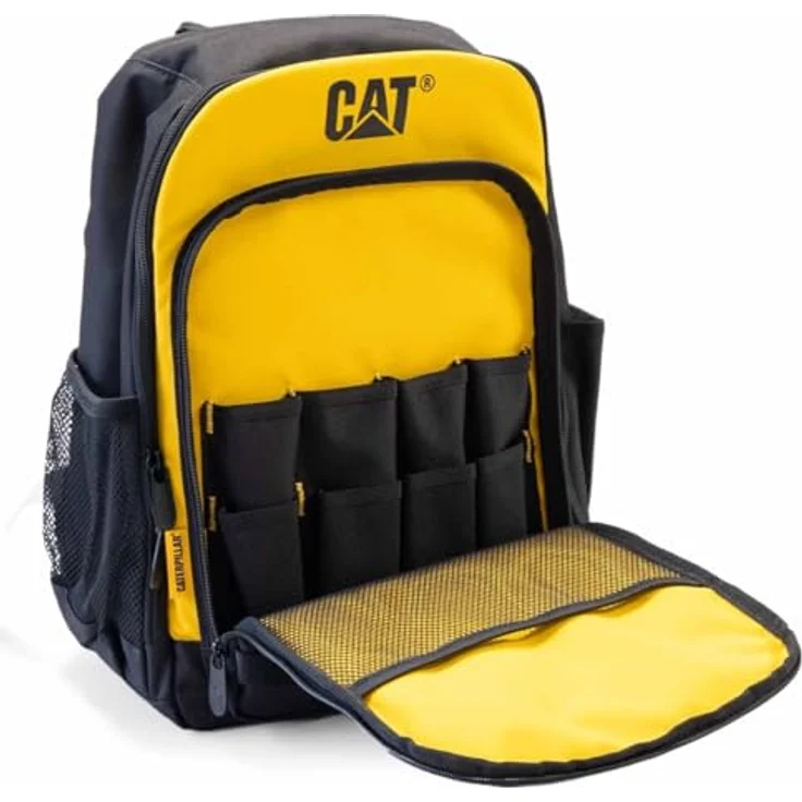 CAT GP-65038 21L Rucksack für Werkzeuge, 600D Polyester, leicht, 3 + 19 Taschen, Schwarz – Bild 3