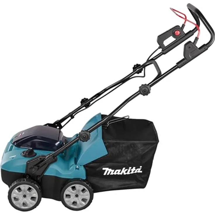 Makita Vertikutierer Akku- 40V max., professioneller Rasenpfleger mit 38 cm Arbeitsbreite, 18-stufig einstellbarer Arbeitstiefe, 50 Liter Grasfangsack, 180 mm ø Räder, Wet Guard – Bild 3