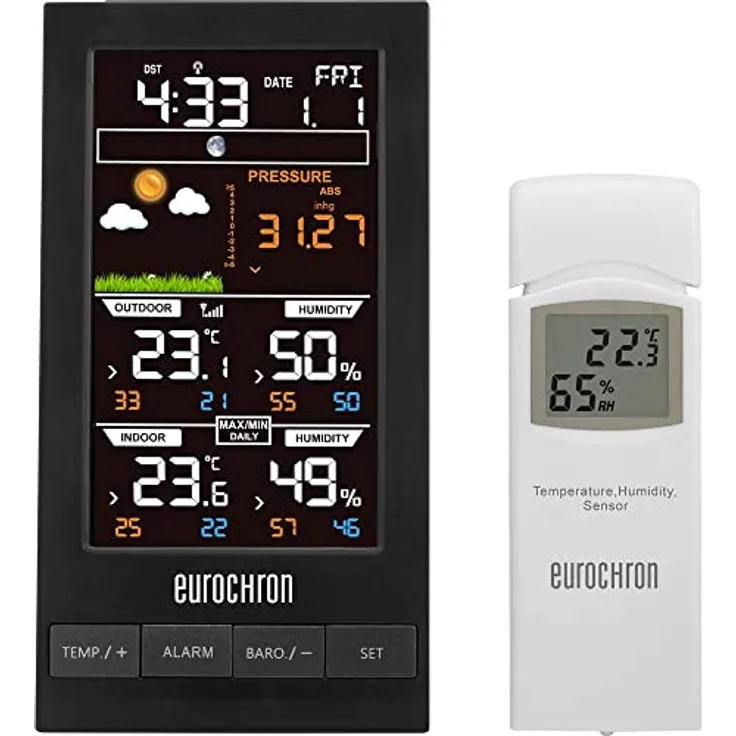 Eurochron EFWS S250 EFWS S250 Funk-Wetterstation Vorhersage für 12 bis 24 Stunden