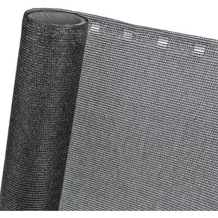HaGa® Zaunblende 0,9m x 1m (Meterware) - 85% Schattierwirkung in schwarz - effektiver Sichtschutz für Zaun und Terrasse - Sonnenschutzgewebe Tennisblende Windschutz - Sonnenschutz