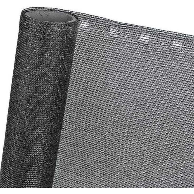 HaGa® Zaunblende 0,9m x 1m (Meterware) - 85% Schattierwirkung in schwarz - effektiver Sichtschutz für Zaun und Terrasse - Sonnenschutzgewebe Tennisblende Windschutz - Sonnenschutz – Bild 1