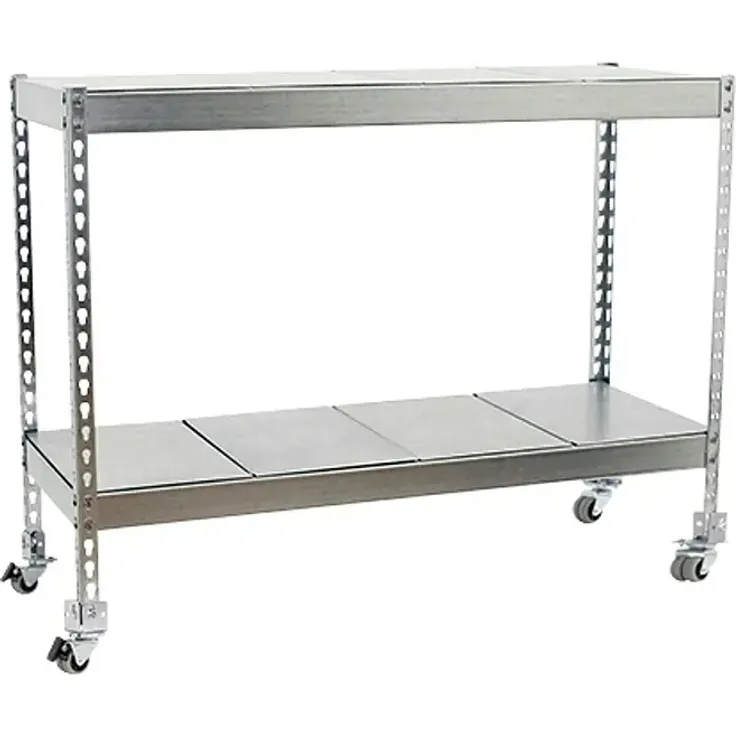 Simonrack Simontaller Metallregal Ecoforte Mobil, 2 Böden, Traglast 75 kg pro Boden, verzinkte Metallböden, HxBxT: 97,5 x 120 x 75 cm, mit Rollen