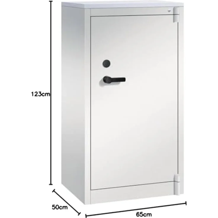 CP Sicherheitsschrank C 4000 Certos, lichtgrau, 5-fache Bolzenverriegelung, Doppelbartschloss, 2 Fachböden, 65,0 x 50,0 x 122,6 cm – Bild 2
