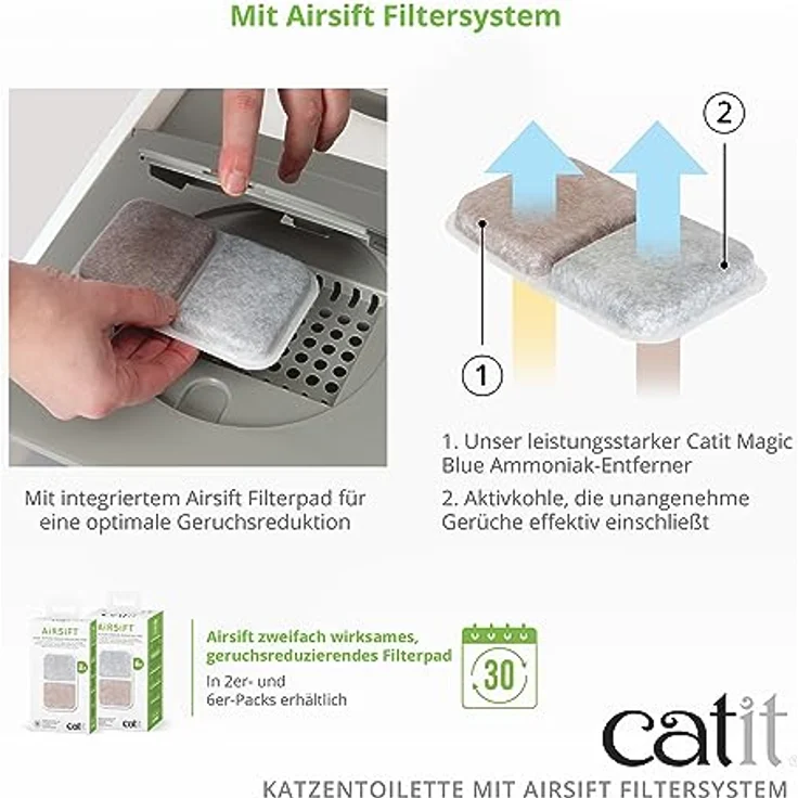 Catit 50702 Katzentoilette mit Abdeckung, 46 x 41,5 x 54,5cm, Weiss/Grau (Produkt kann variieren) – Bild 5