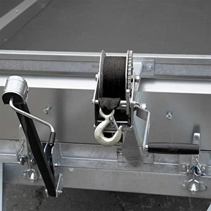 Handseilwinde bis 550kg 7m Zugband 4.1:1 Seilwinde Greifzug Handseilzug Forstseilwinde – Bild 6