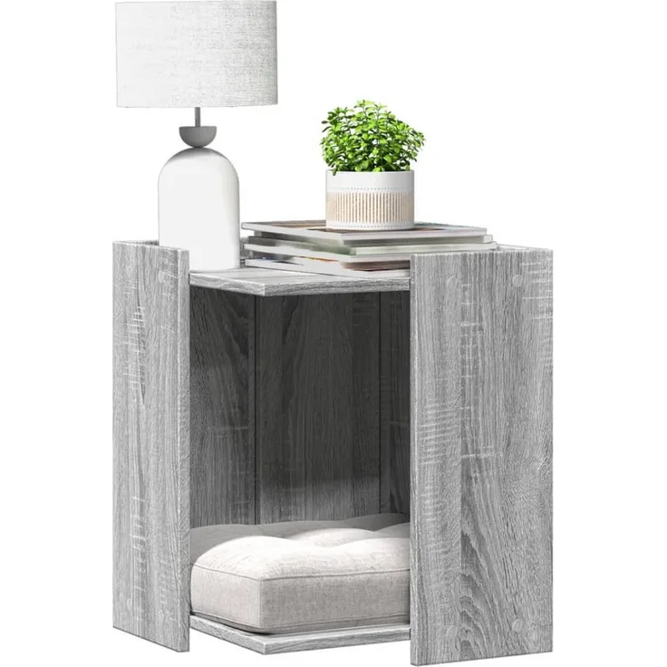 vidaXL Katzentoilette, Katzenklo Grau Sonoma 42x42x51 cm Holzwerkstoff