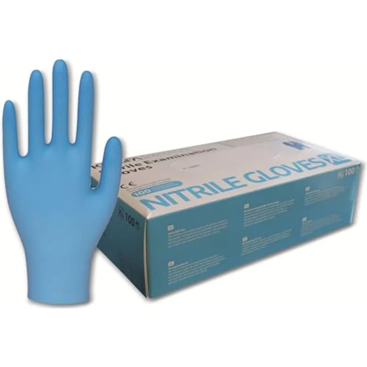 KINGFA | Größe S, M, L | Nitrilhandschuhe blau - puderfrei - Box mit 100 Handschuhen / 100er Box - Einweghandschuhe - Untersuchungshandschuhe - (L), KS-ST RT021 – Bild 1