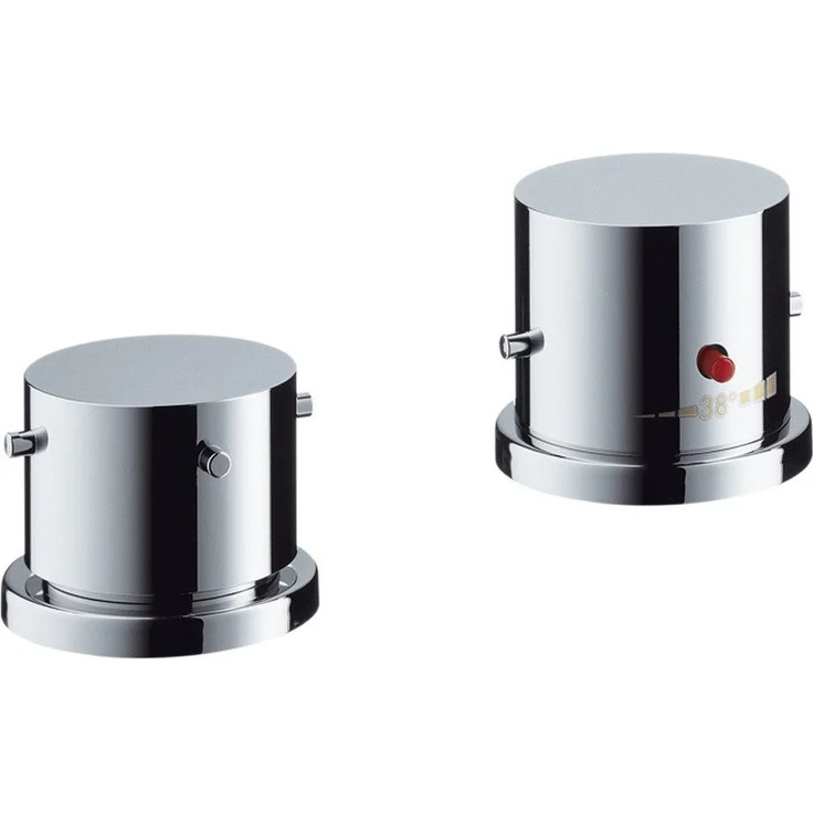 Hansgrohe Axor Starck 2-Loch Wannenrandarmatur mit Thermostat - Chrom, Durchflussklasse C, Geräuschgruppe I