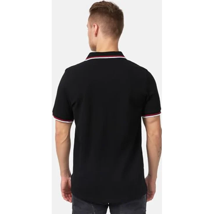 Lonsdale Poloshirt Lion, Arbeitsshirt mit farblich abgesetzten Stickereien und gestreiften Bündchen – Bild 5