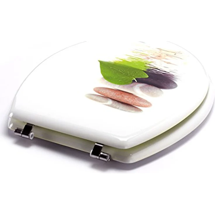 MSV WC-Sitz Lingga, MDF mit Edelstahl-Scharnieren, 42,5 cm x 36,5 cm x 5 cm, mehrfarbig, hygienische Oberfläche, feuchtigkeitsbeständig – Bild 5