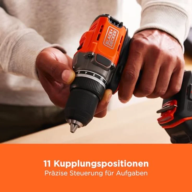 Black & Decker Akku-Bohrschrauber 18V ohne Akku BCD382XN-XJ, Akkubetrieb – Bild 3