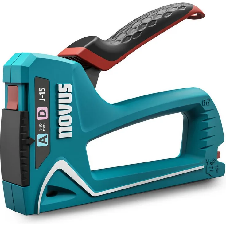 Novus Tools J-15 Handtacker, für 4-10 mm Feindraht- & Flachdrahtklammern, ergonomisches Design, robust und langlebig, ideal für DIY-Projekte