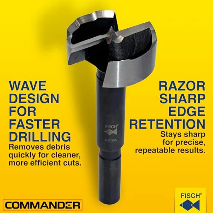 Fisch Forstnerbohrer Type 0317 Wave Cutter, Ø 16 mm, 90 mm, mit patentiertem Wellenschliff und Zentrierspitze – Bild 2