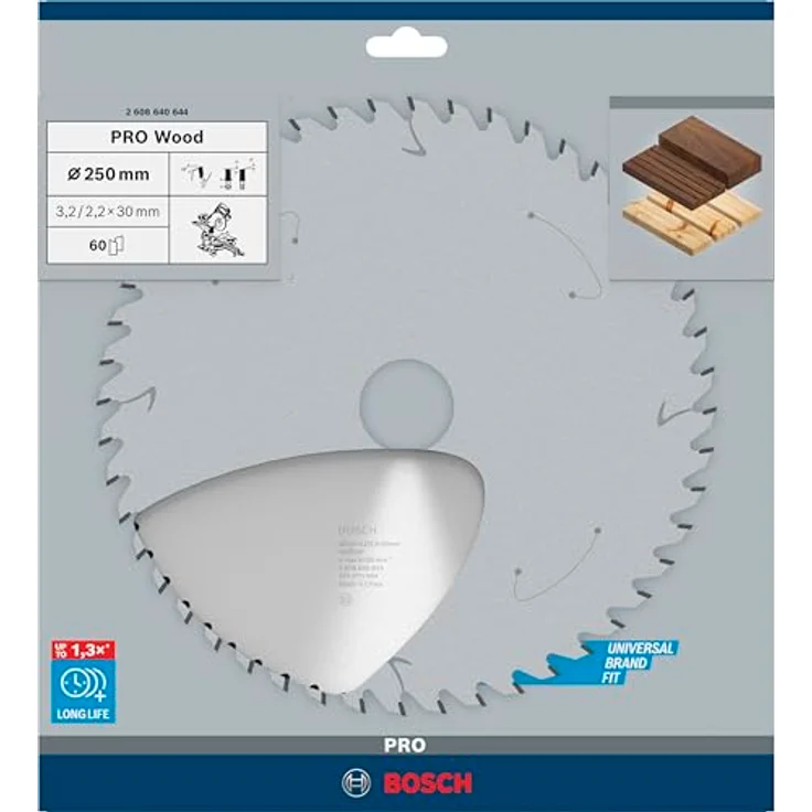 Bosch Professional Kreissägeblatt Optiline Wood (für Holz, 250 x 30 x 3,2 mm, 60 Zähne, Zubehör Kreissäge) – Bild 2