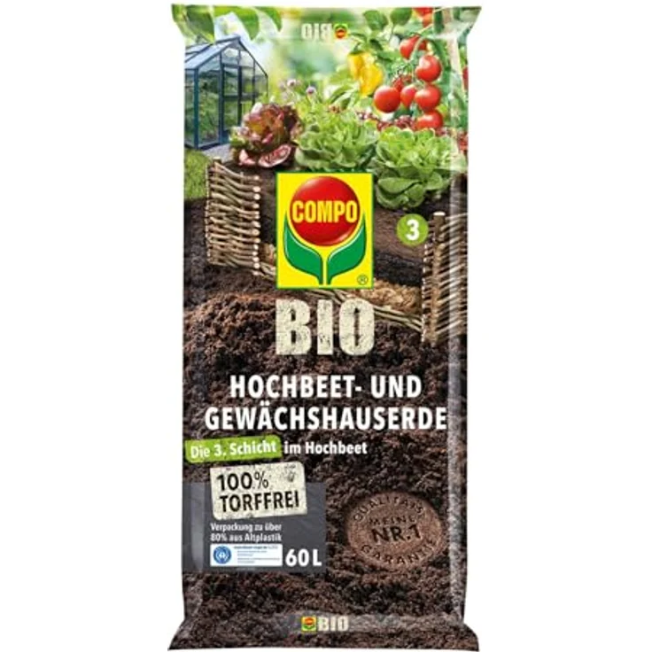 COMPO® BIO Hochbeet- und Gewächshauserde, 60l – Bild 2