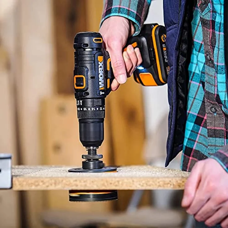 Worx Akku-Schlagbohrschrauber WX370.9, 1600 U/min, 2-Gang-Getriebe, Bohrstufe + Schlagfunktion - ohne Akku & Ladegerät – Bild 2