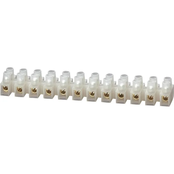 TRU Components Lüsterklemme flexibel, 4-10mm², 12-polig, starr, Weiß, 1 Stück