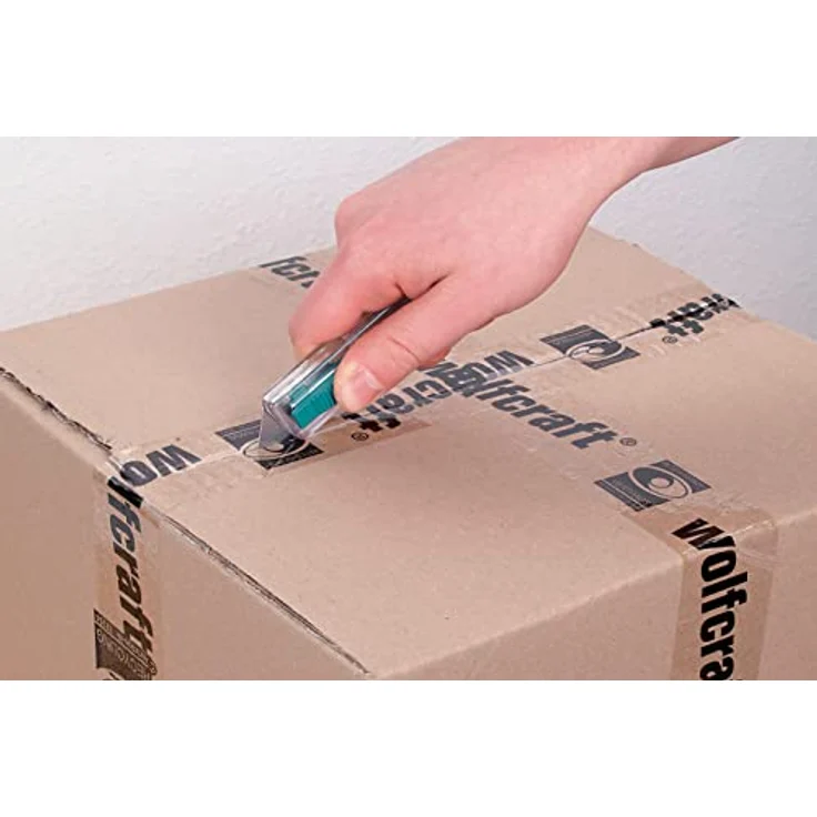 Wolfcraft 4135000 1 Sicherheitsmesser aus Kunststoff mit einziehbarer Klinge, inkl. einer Trapezklinge – Bild 2