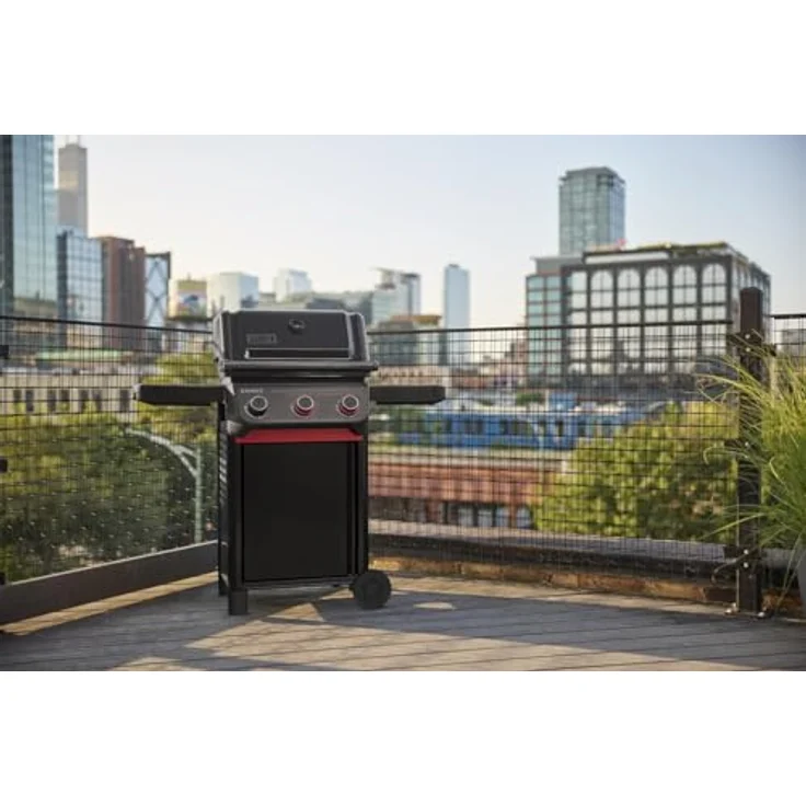 Weber Spirit E-325 Stealth Edition Gasgrill, 3-Brenner mit Sear Zone und klappbaren Seitentischen, schwarz – Bild 5