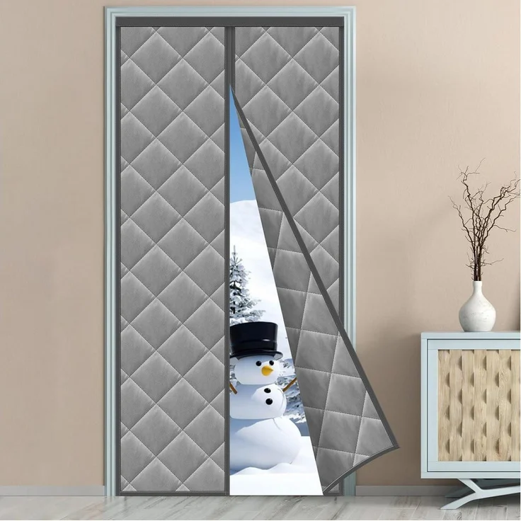 LuxusKollektion Insektenschutz-Vorhang, Wärmeschutzvorhang mit Magnet, 105x210 cm, Grey
