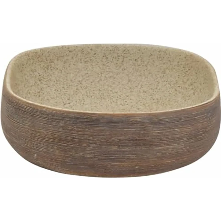 vidaXL Aufsatzwaschbecken, Oval Waschbecken mit Muster, Handgefertigt Waschtisch Waschschale für Badezimmer, Handwaschbecken Spülbecken, Sandfarben Braun 59x40x14 cm Keramik – Bild 5