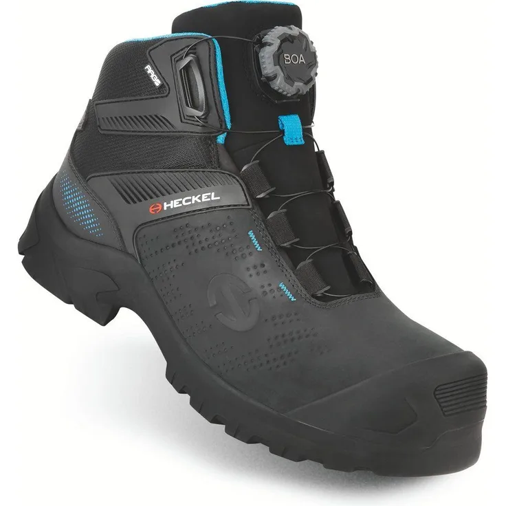 Heckel MACCROSSROAD 3.0 S3 High BOA 67363 S3 CI HI HRO SRC Sicherheitsschuh, geöltes Vollnarbenleder, metallfreie Zehenschutzkappe und durchtrittsichere Sohle, schwarz